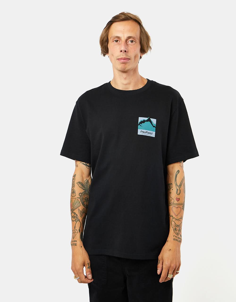 Penfield Mountain Scene Back Graphic T-Shirt - Black