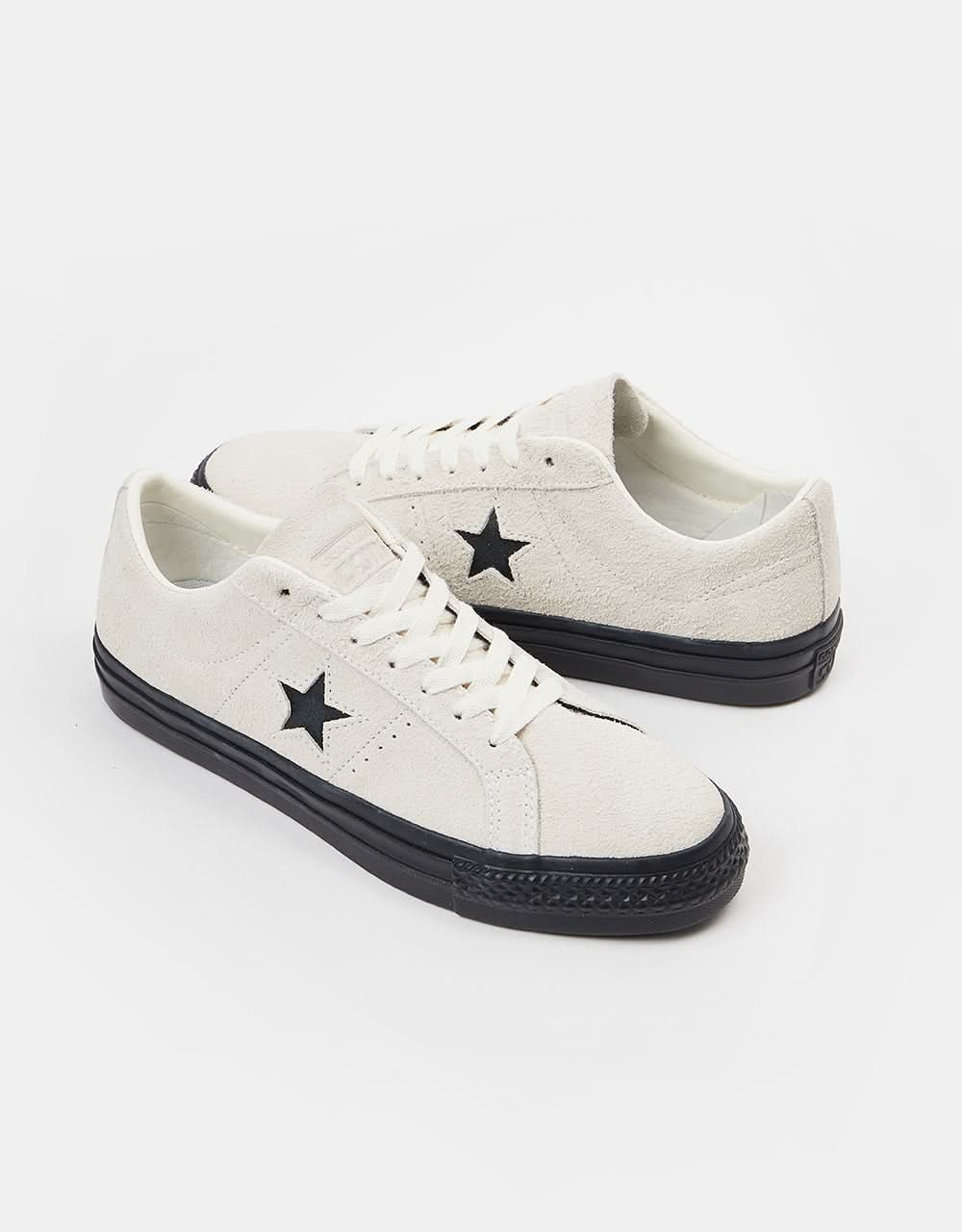 Converse One Star Shaggy Suede Skate Shoes - Egret/Egret/Black