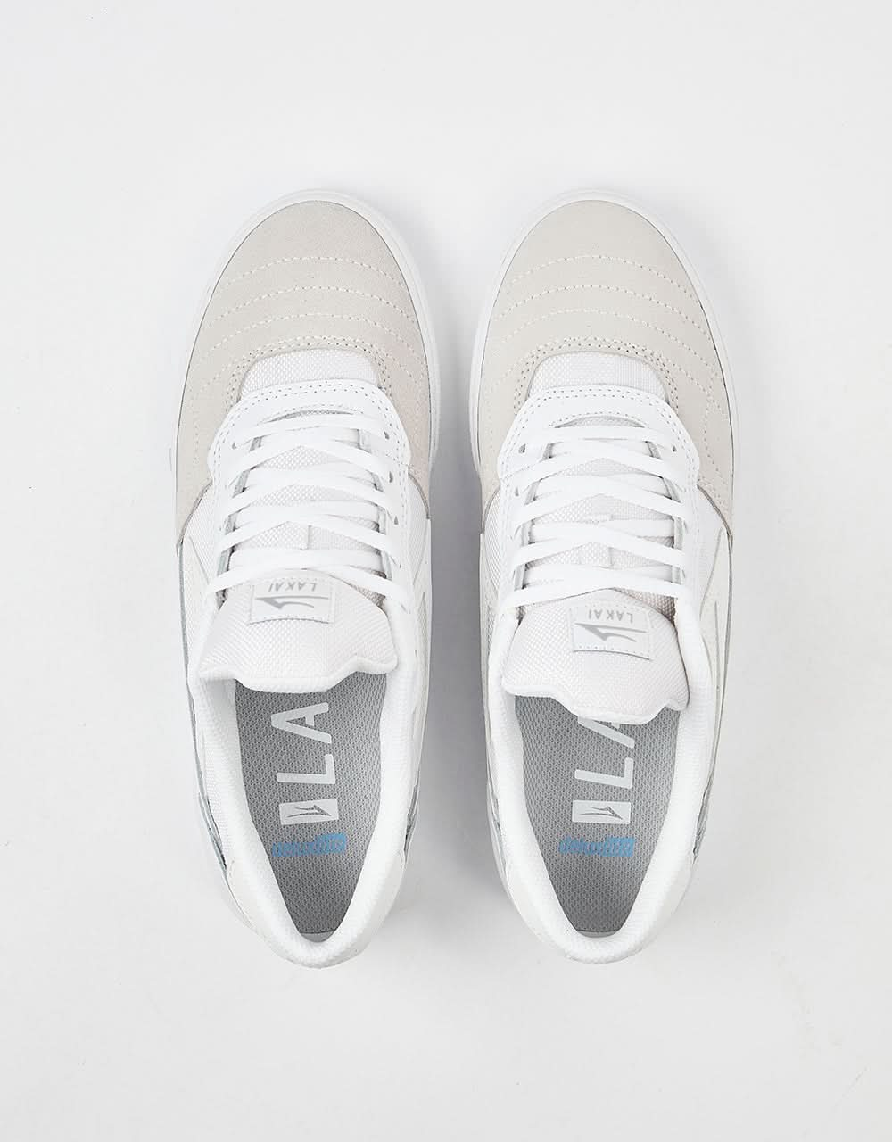 Lakai Cambridge Skate Shoes - White/Reflective Suede