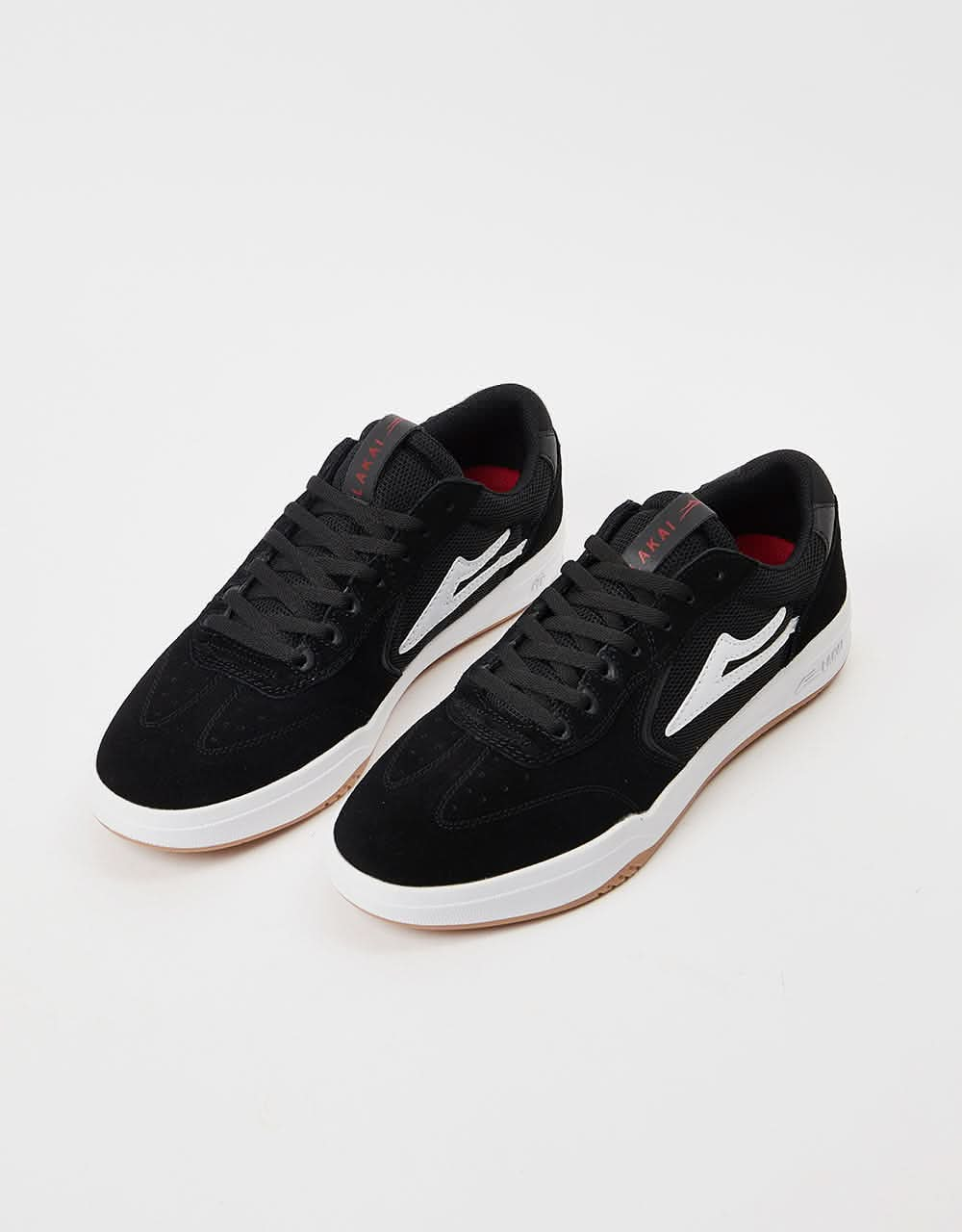 Lakai Atlantic Skate Shoes - Black/White Suede