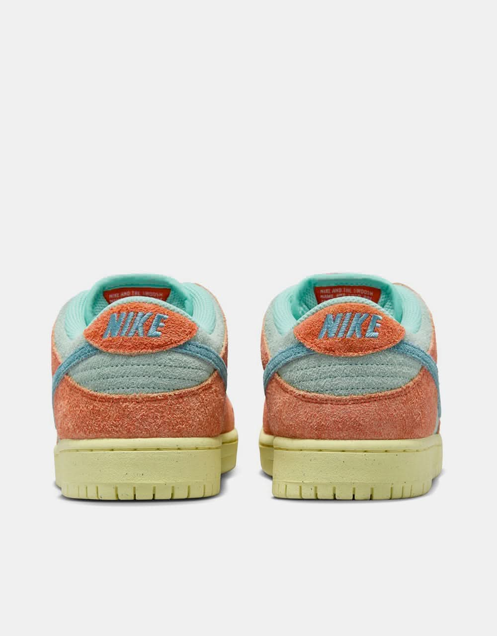 Nike SB Dunk Low Pro Premium Skate Shoes - Orange/Noise Aqua-Emerald Rise-Orange-Lemon Chiffon