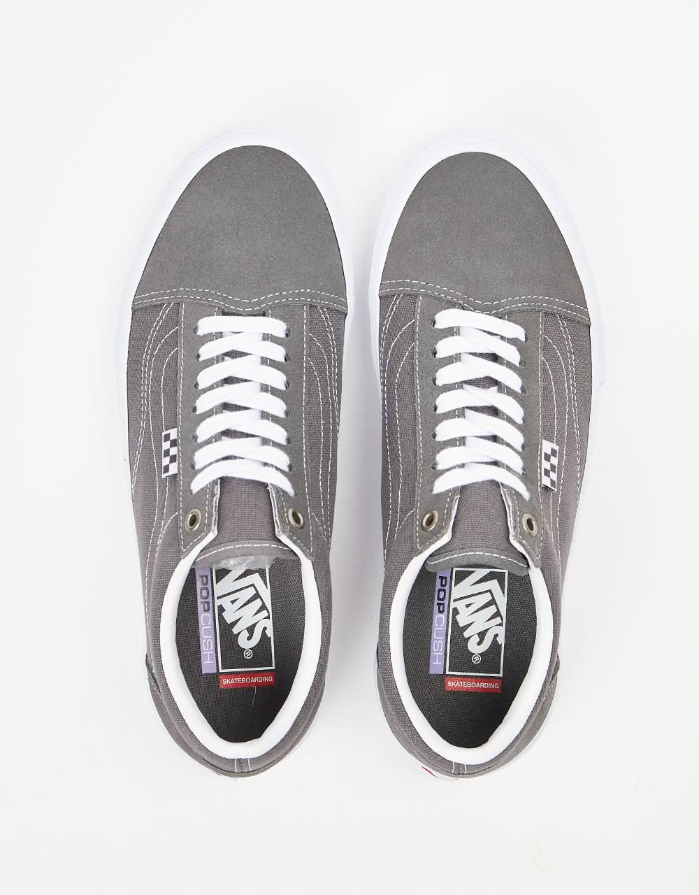 Zapatillas Vans Skate Old Skool - Peltre/Blanco verdadero