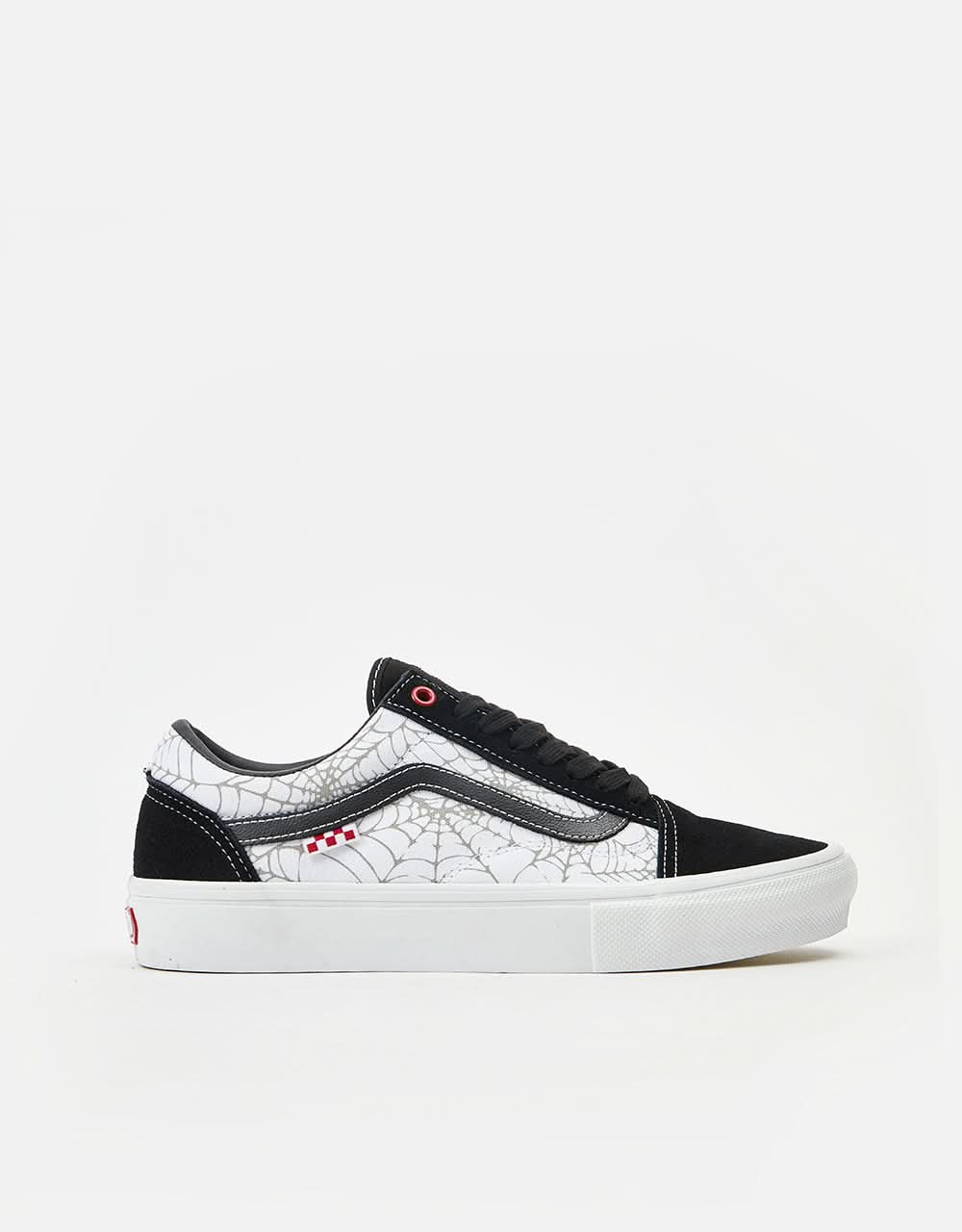 Vans Skate Old Skool Schuhe – (Black Widow) Schwarz/Weiß/Rot