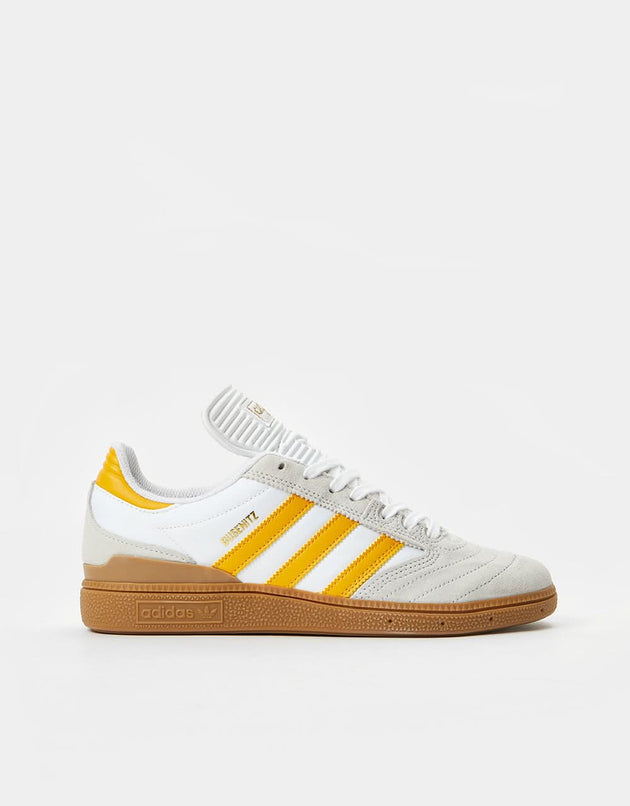 Zapatos de skate adidas Busenitz - Blanco cristal/Amarillo preloved/Goma