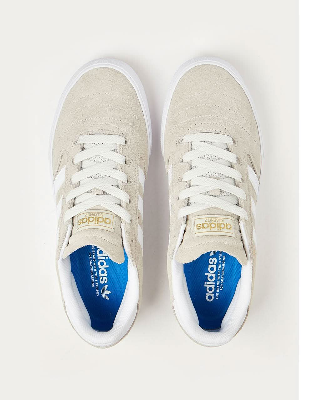 Zapatos de skate adidas Busenitz Vulc II - Blanco cristal/Blanco/Oro metálico