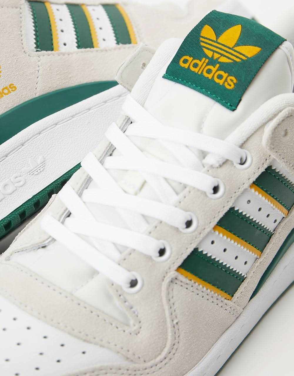 adidas Forum 84 Low ADV Skate Shoes - Crystal White/Dark Green/Preloved Yellow