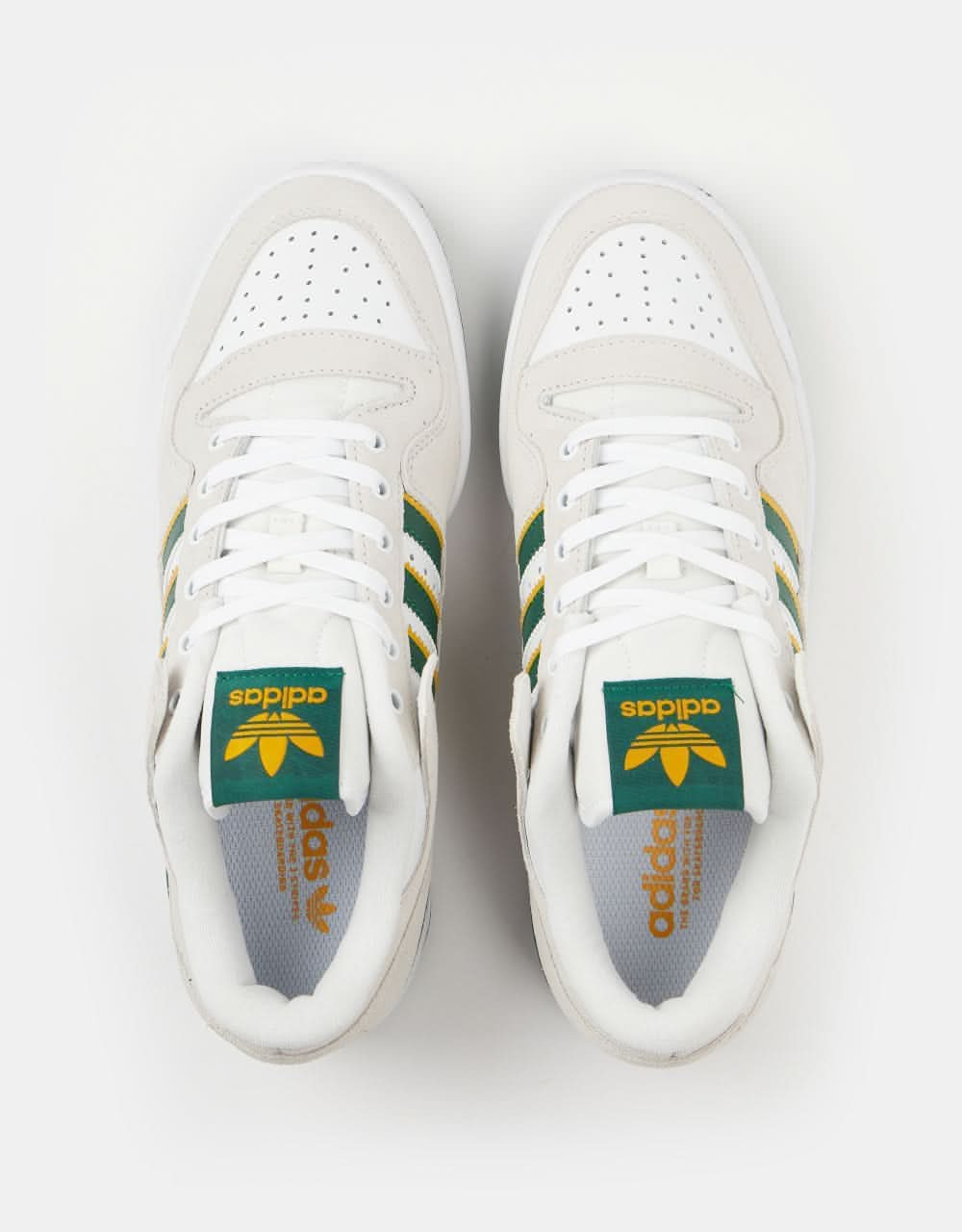 adidas Forum 84 Low ADV Skate Shoes - Crystal White/Dark Green/Preloved Yellow