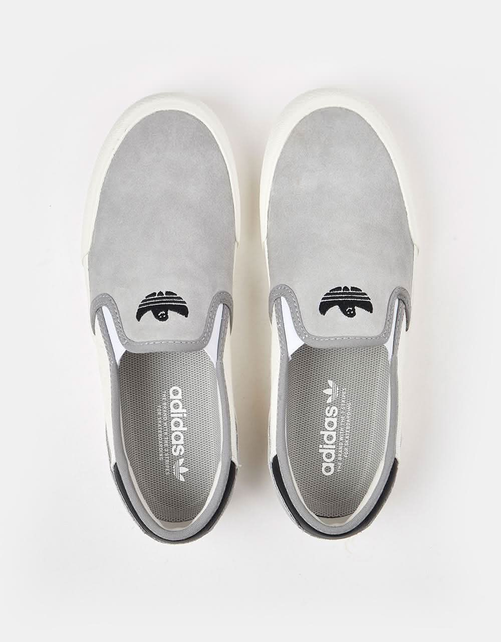 adidas Shmoofoil Slip Skate Shoes - Solid Grey/Chalk White/Core Black