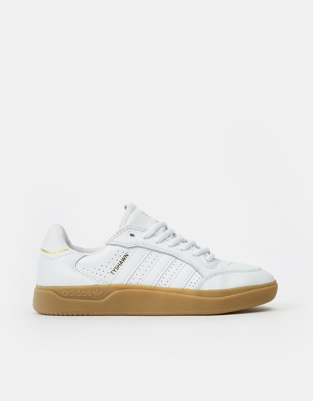 adidas Tyshawn Low Skate Shoes - White/White/Gum