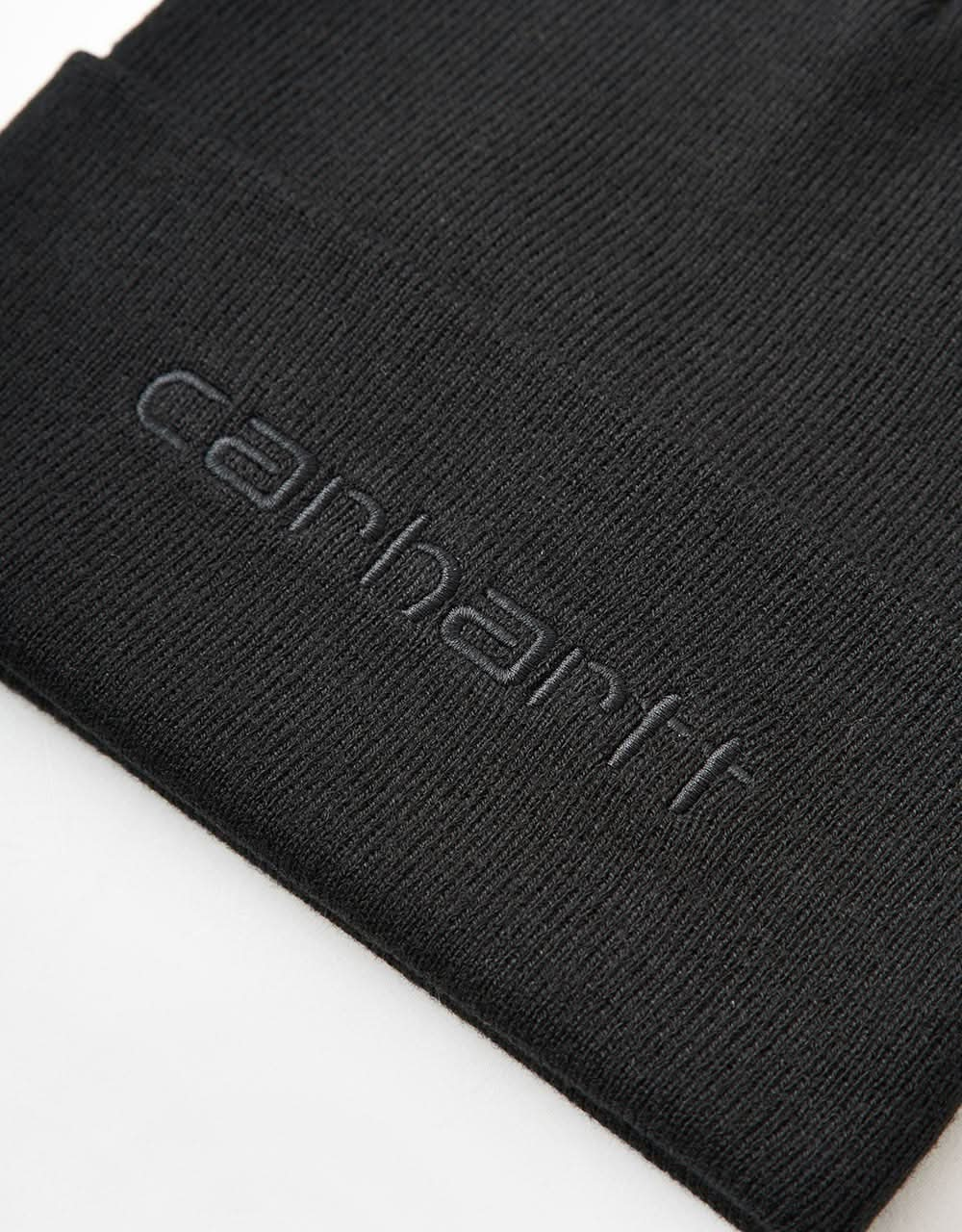 Carhartt WIP Script Beanie - Black/Black