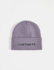 Gorro Carhartt WIP Script - Morado vidrioso/Verde descubrimiento