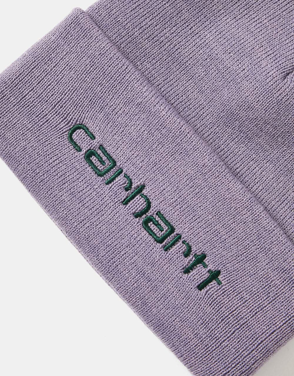 Gorro Carhartt WIP Script - Morado vidrioso/Verde descubrimiento