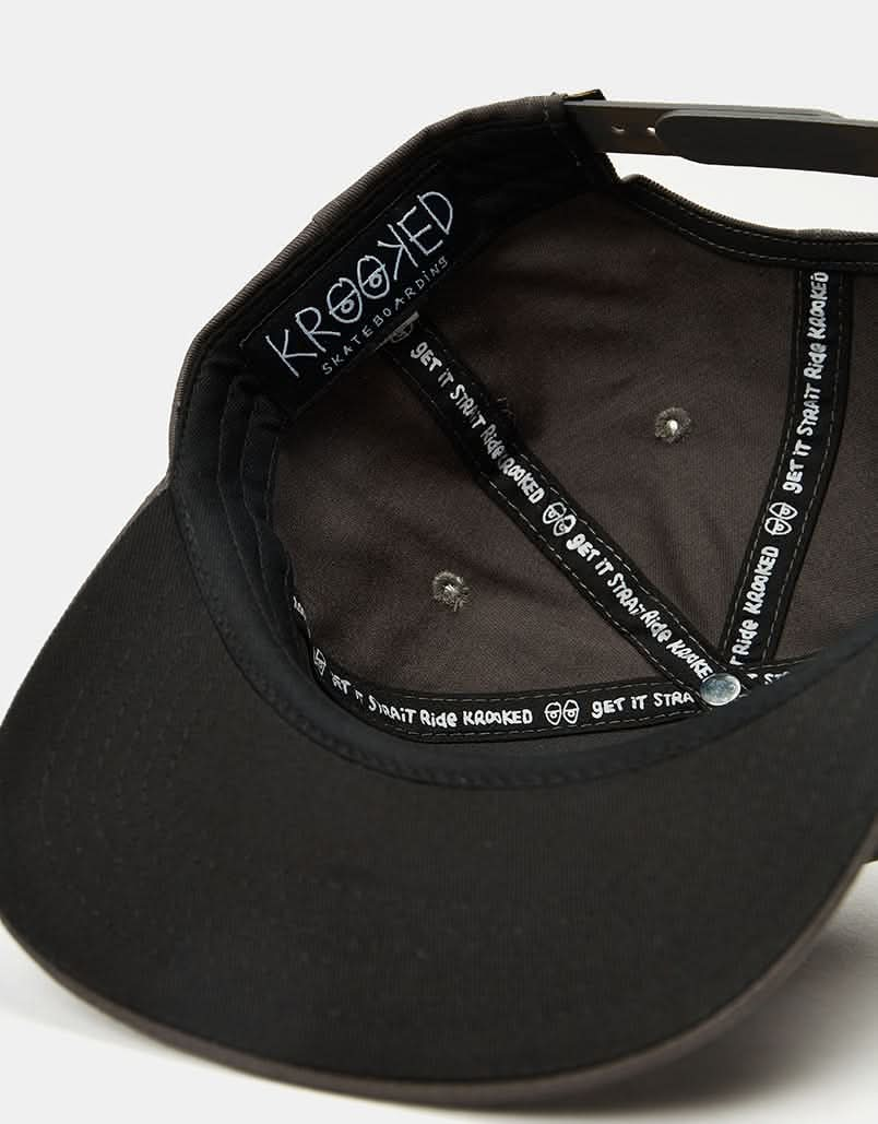 Krooked Style Snapback Cap  - Charcoal/Black