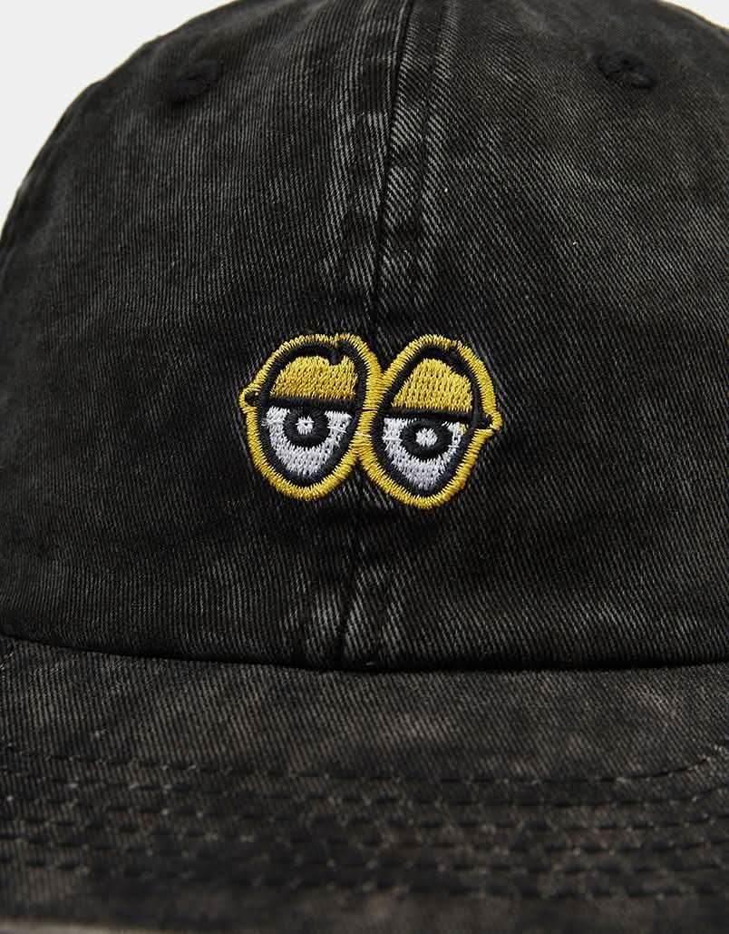 Krooked Eyes Snapback Cap  - Black Wash/Gold