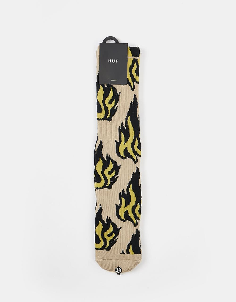 HUF Flamin' Crew Socks - Oatmeal