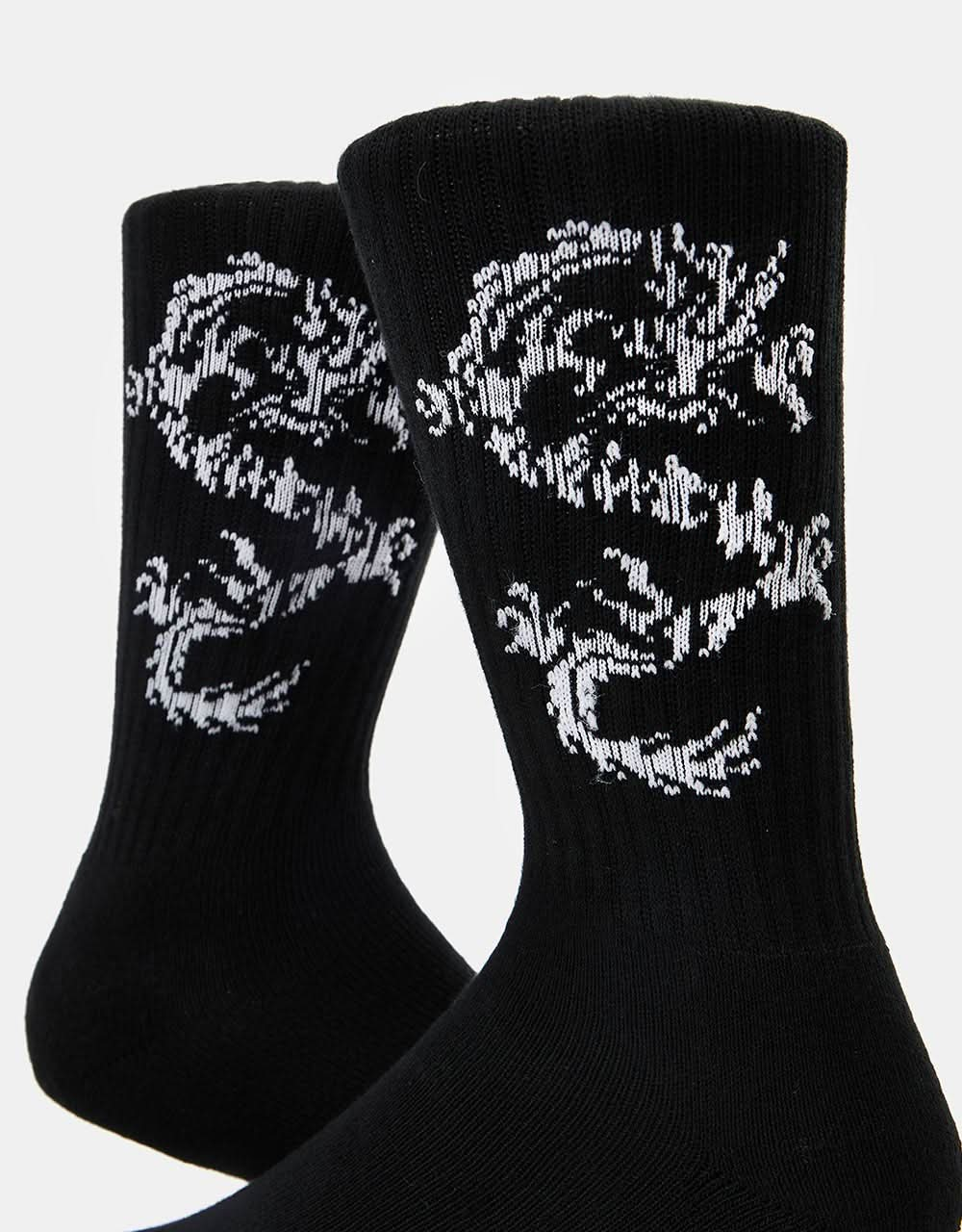 Calcetines HUF Twin Dragon Crew - Negro