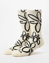 Obey Floral Socks - Unbleached