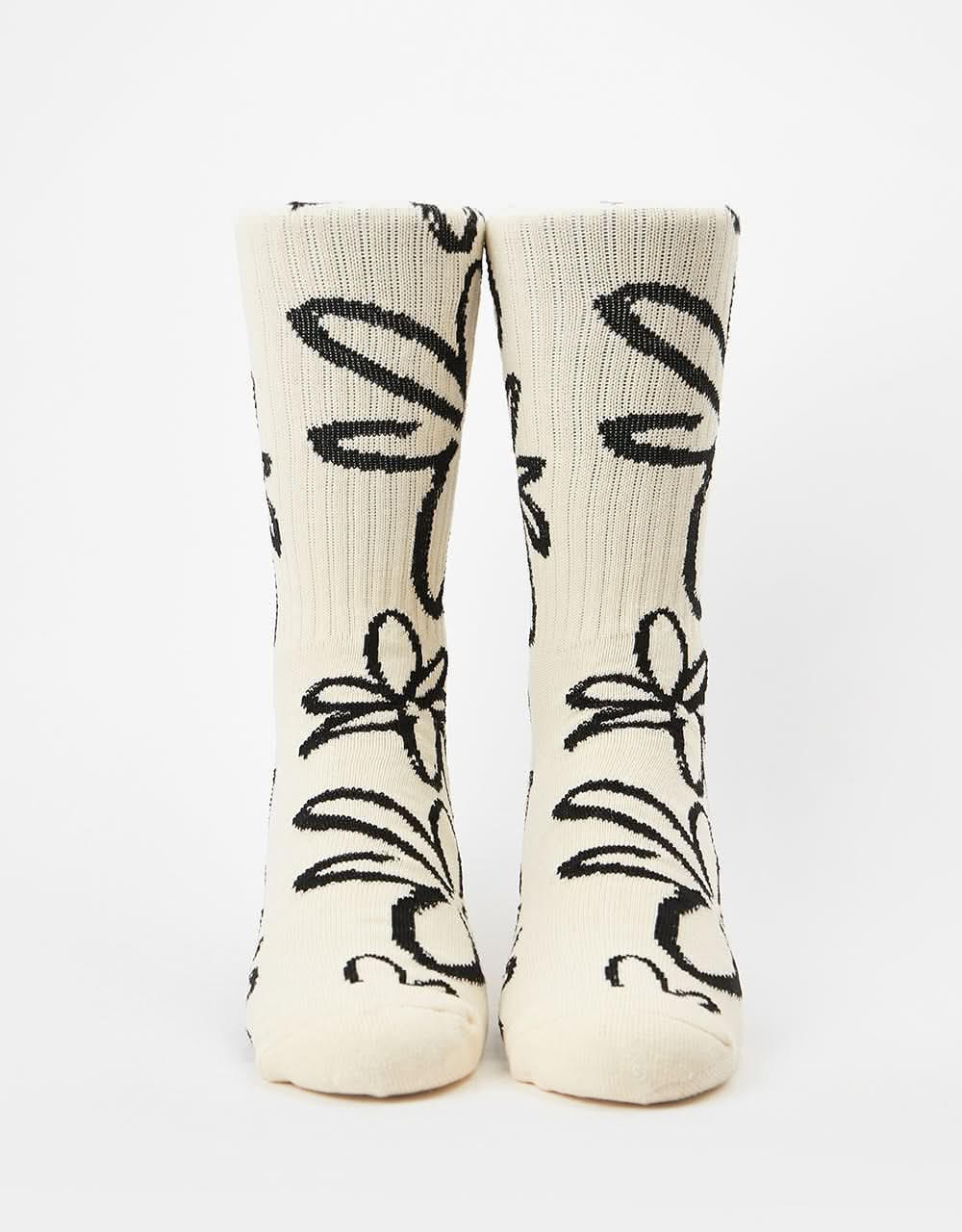 Obey Floral Socks - Unbleached