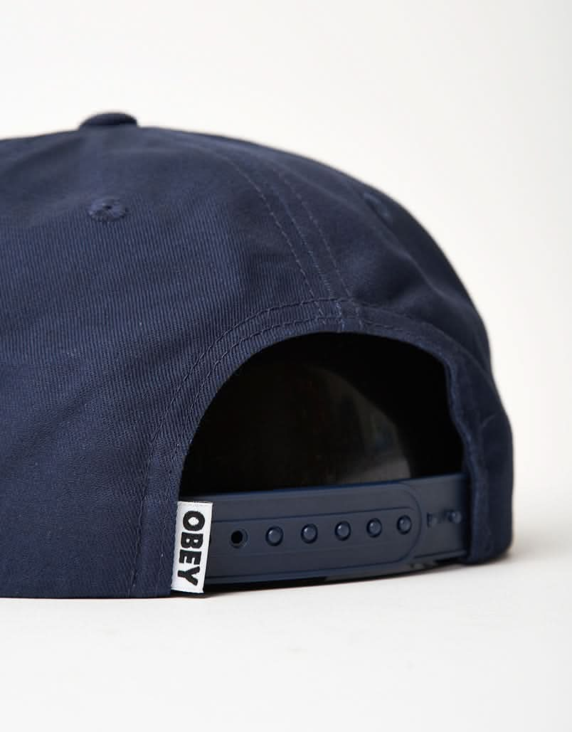 Obey Records 5 Panel Cap - Mild Navy