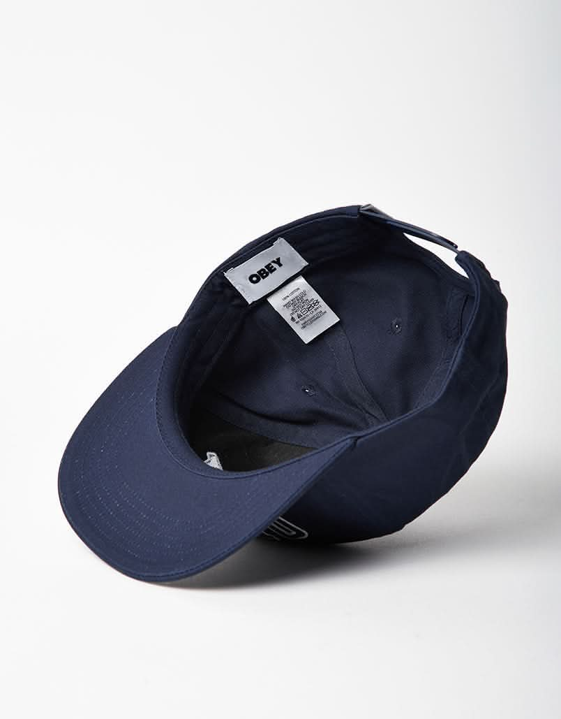 Obey Records 5 Panel Cap - Mild Navy