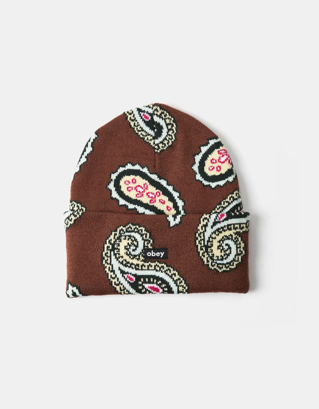 Obey Paisley Beanie - Sepia Multi