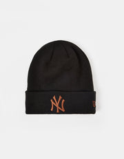 New Era New York Yankees League Cuff Beanie - Black/Toasted Peanut