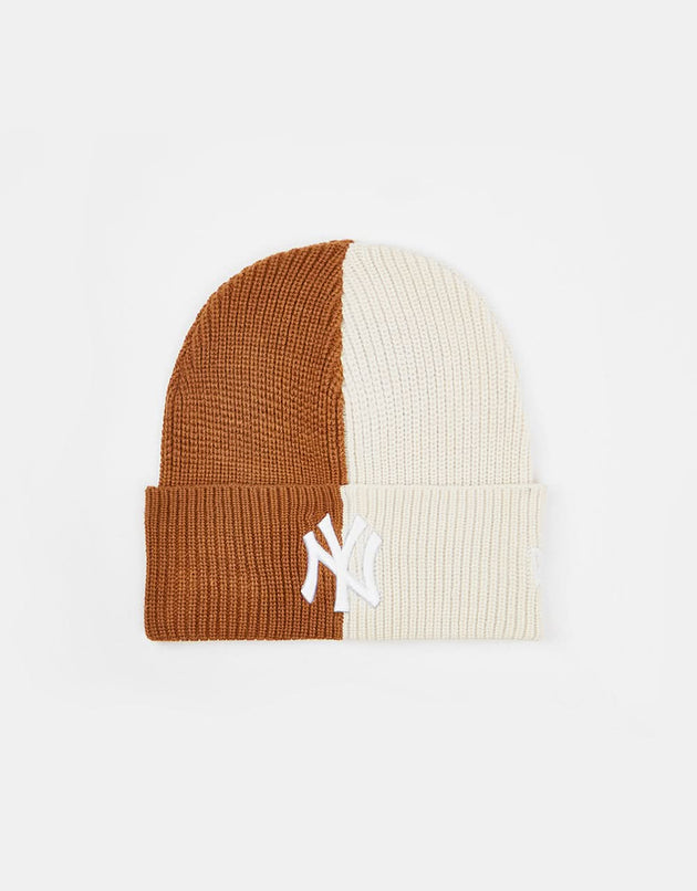 New Era New York Yankees Two Tone Cuff Beanie - Toasted Peanut/Stone