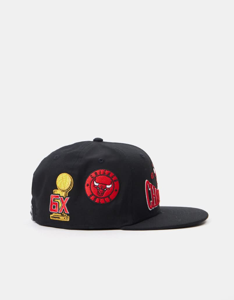 New Era 9Fifty® Chicago Bulls Patch  Cap - Black/Faded Red