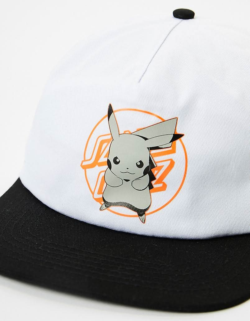 Santa Cruz x Pokémon Pickachu Snapback Cap - White/Black