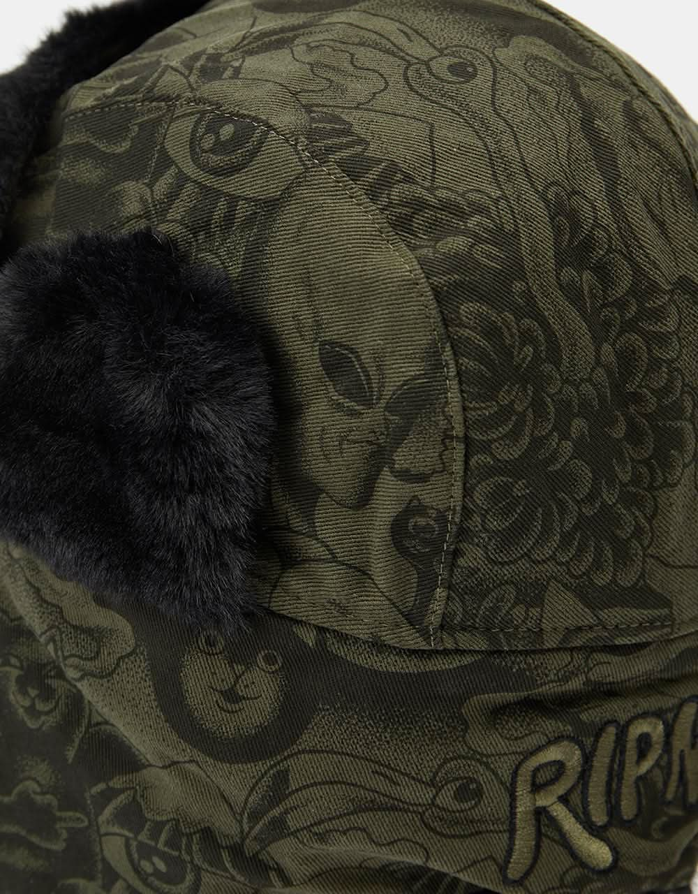 RIPNDIP Dark Twisted Fantasy Aviator Hat - Olive & Black