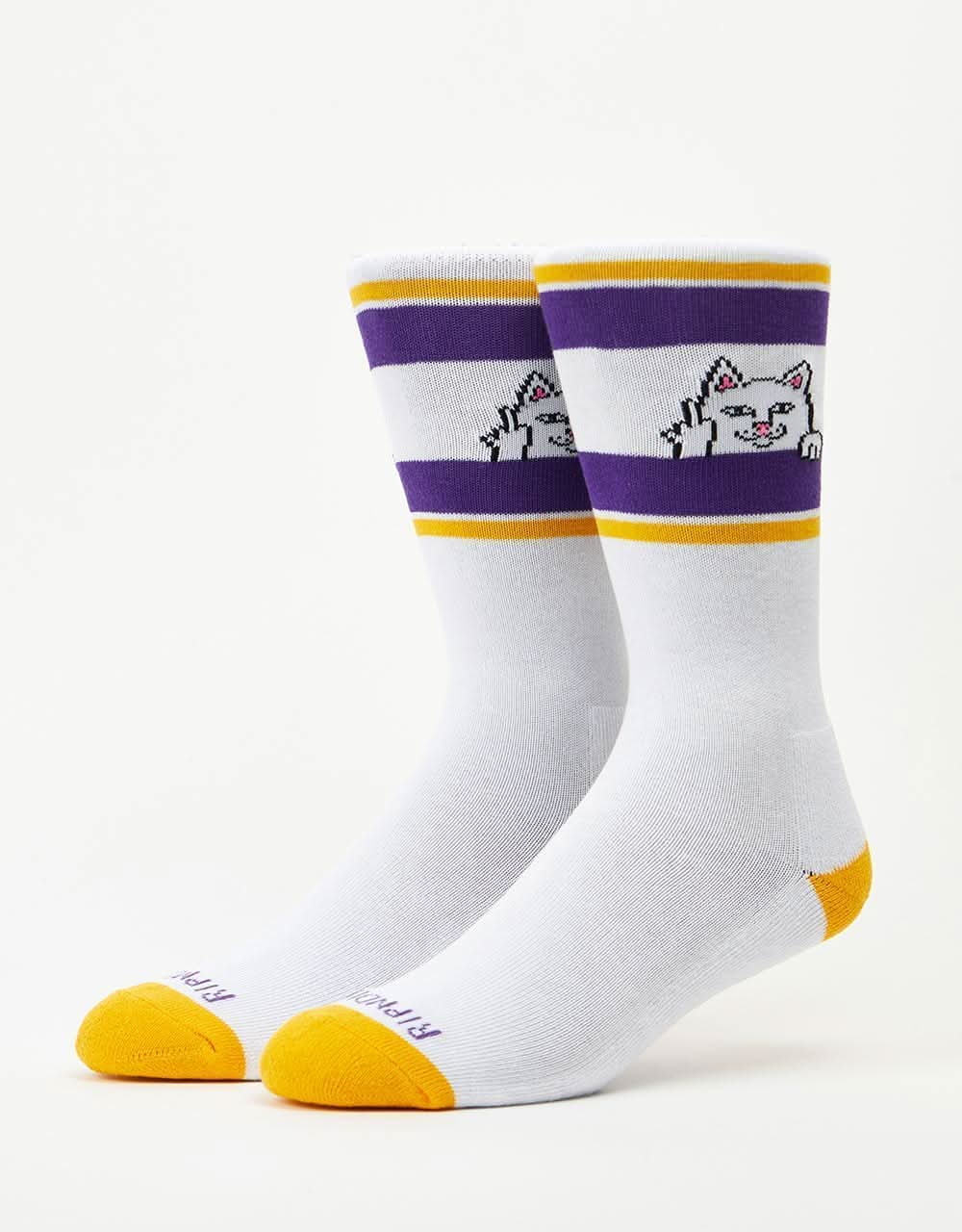 RIPNDIP Peeking Nermal Socks - Purple & Gold