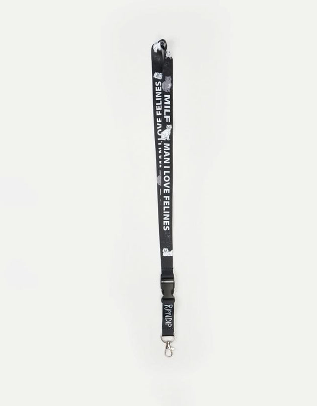 RIPNDIP Man I Love Felines Lanyard  - Black