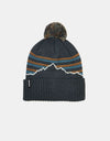 Patagonia Powder Town Beanie - Fitz Roy Stripe Knit/Smolder Blue