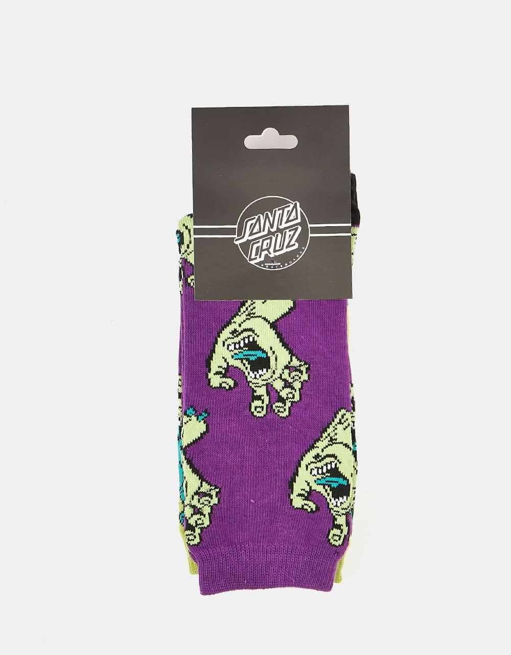 Santa Cruz Multi Hand 2 Pack Crew Socks - Purple & Green