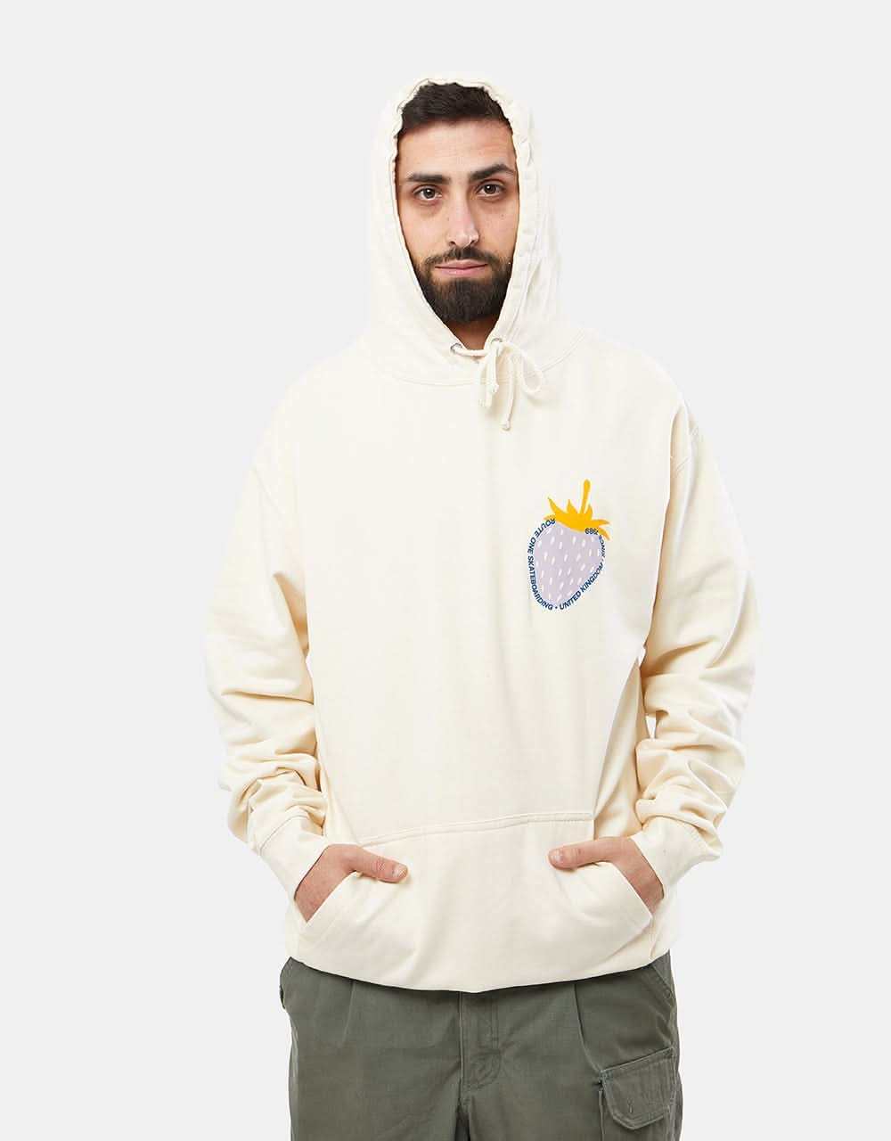 Route One Strawb Pullover Hoodie - Vanilla Milkshake