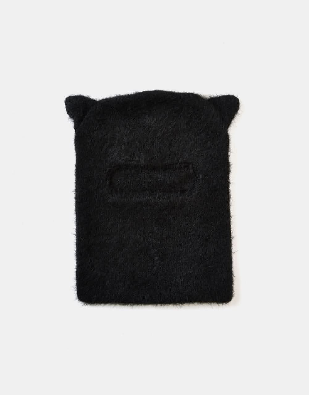 RIPNDIP Kitty Ears Faux Mohair Balaclava  - Black