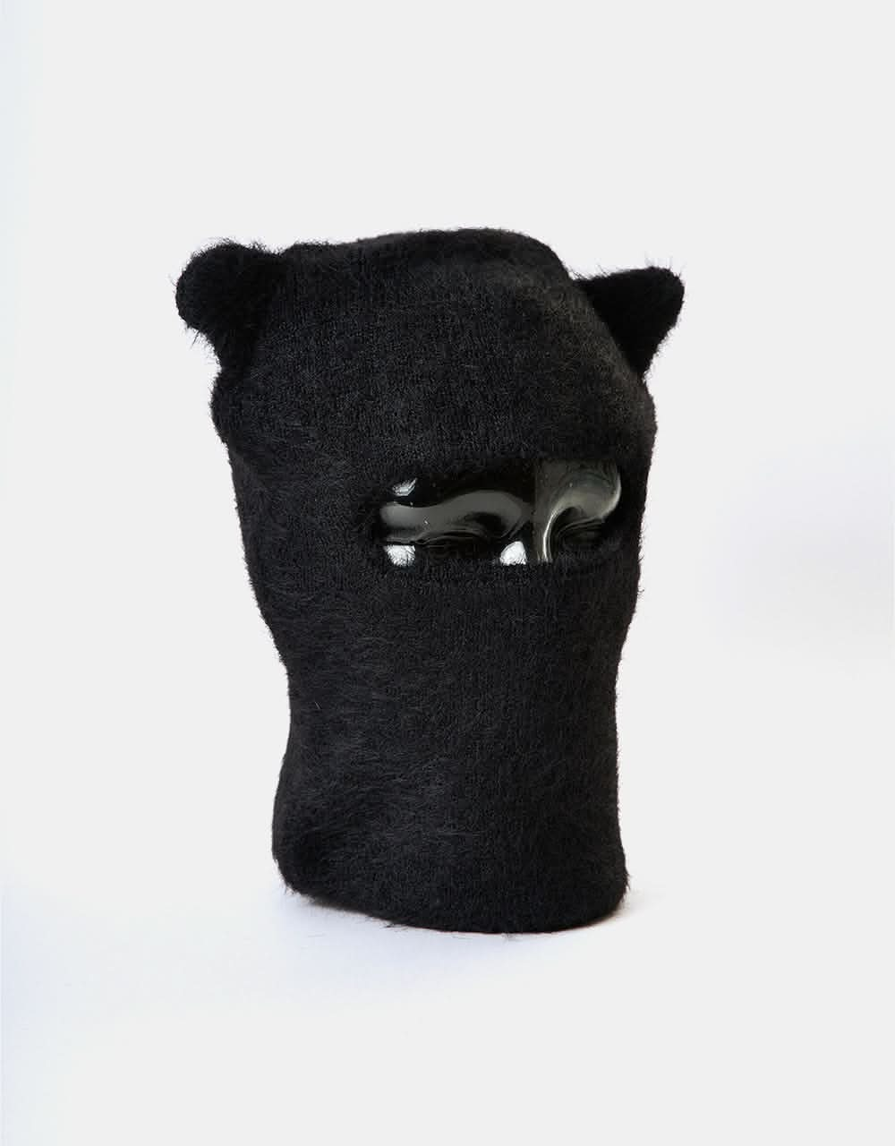 RIPNDIP Kitty Ears Faux Mohair Balaclava  - Black