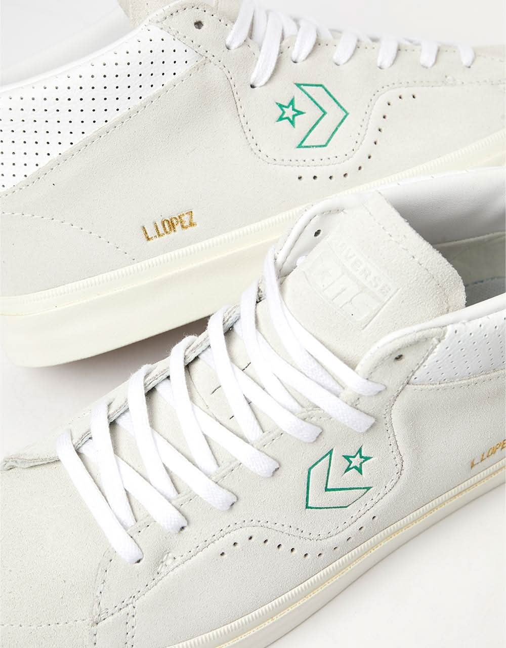 Chaussures de skate Converse Louie Lopez Pro Mid - Gris vaporeux/Blanc/Aigrette