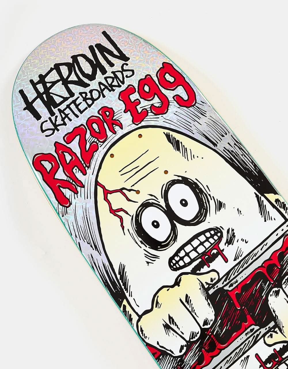 Heroin Symmetrical Holo Egg Skateboard Deck - 9.5”