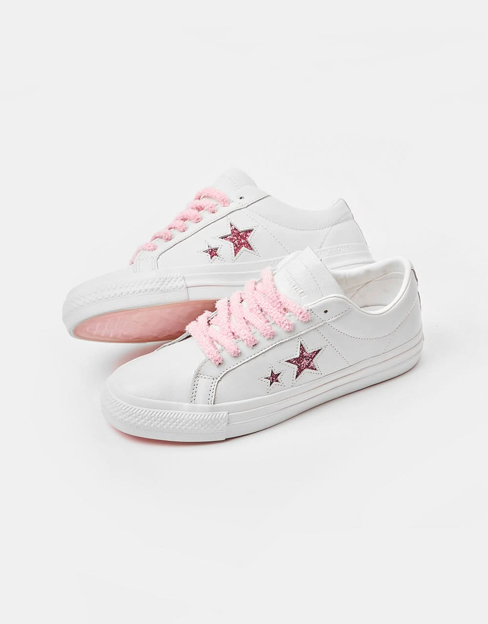 Converse x Turnstile One Star Pro Skate Shoes - White/Pink/White