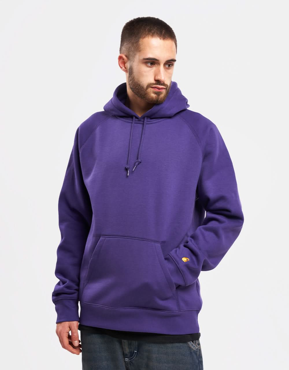 Carhartt WIP Hooded Chase Sweatshirt - Tyrian/Gold