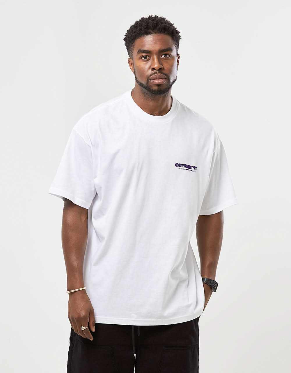 Carhartt WIP Ink Bleed T-Shirt - White/Tyrian