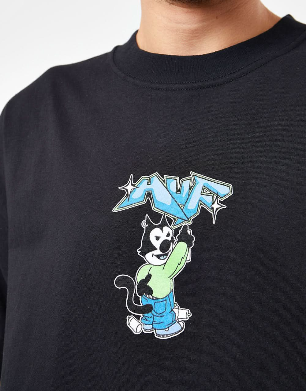 HUF Bad Cat T-Shirt - Black