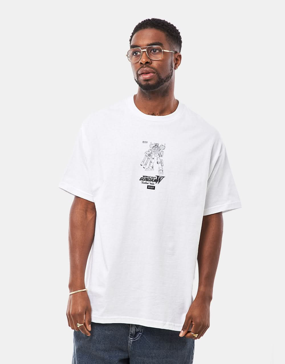 HUF x Gundam Wing Heavy Arms Schematics T-Shirt - White