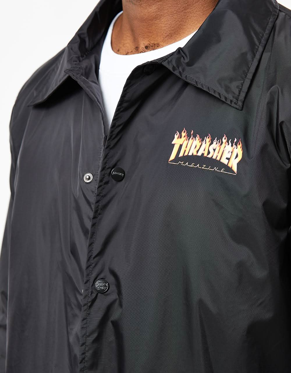 Santa Cruz x Thrasher Flame Dot Coach Jacke – Schwarz