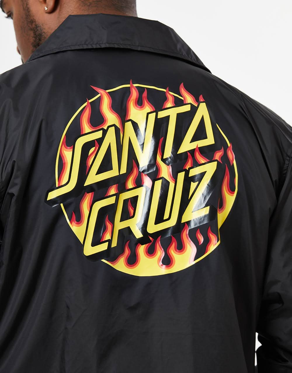 Santa Cruz x Thrasher Flame Dot Coach Jacke – Schwarz