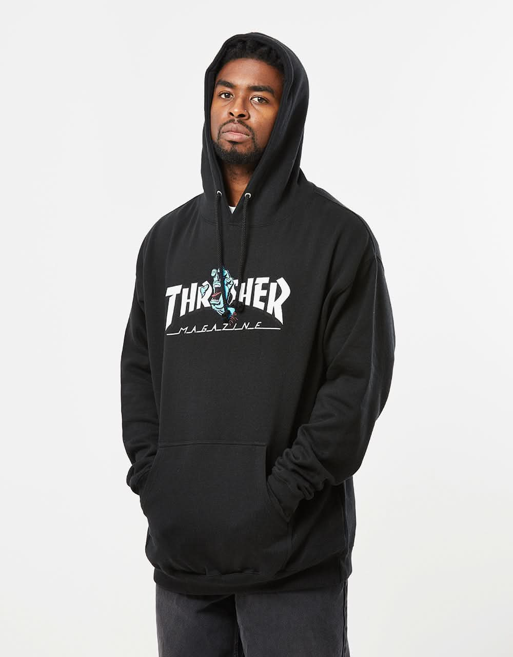 Santa Cruz x Thrasher Screaming Logo Pullover Hoodie - Black