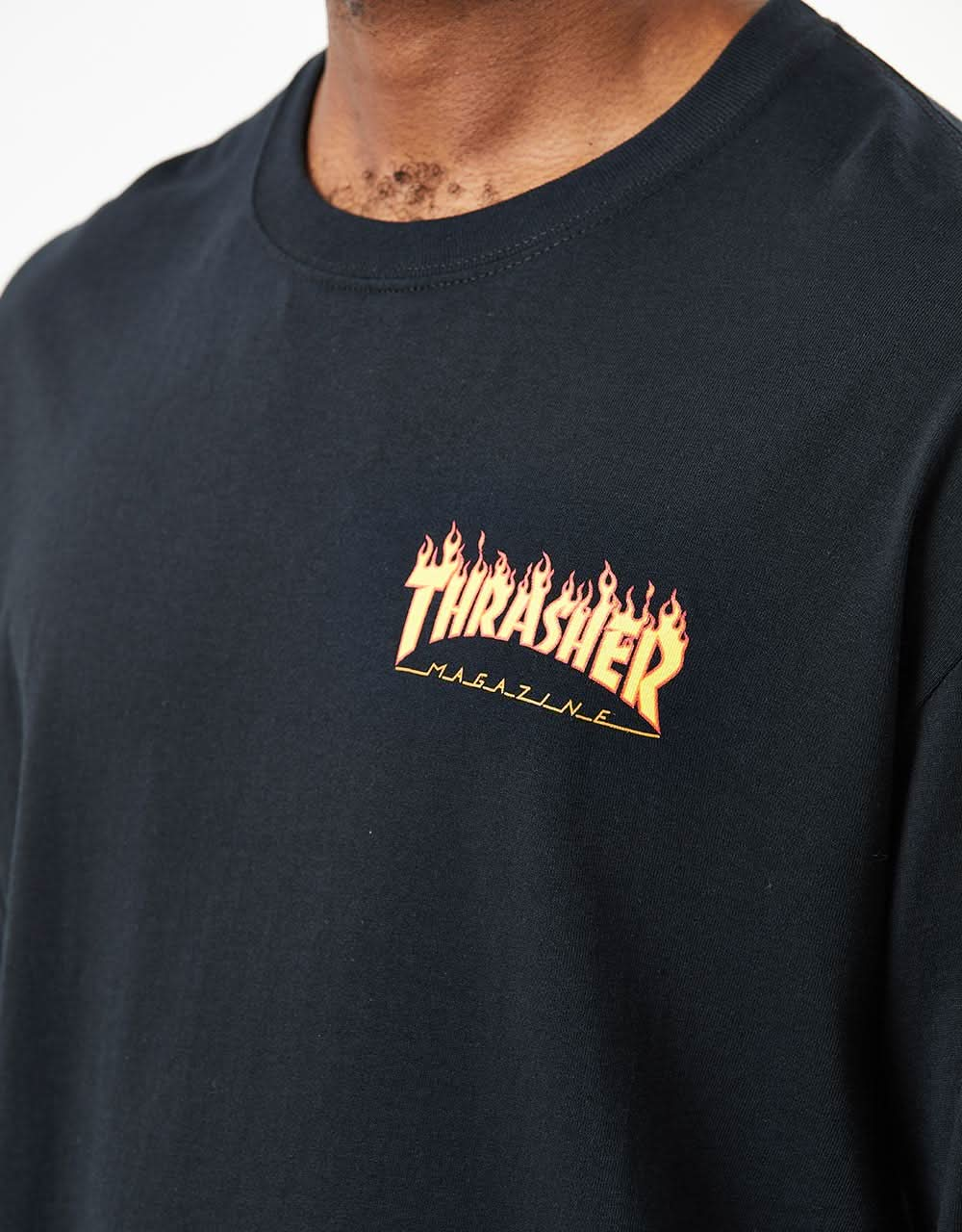 Santa Cruz x Thrasher Flame Dot L/S T-Shirt - Black