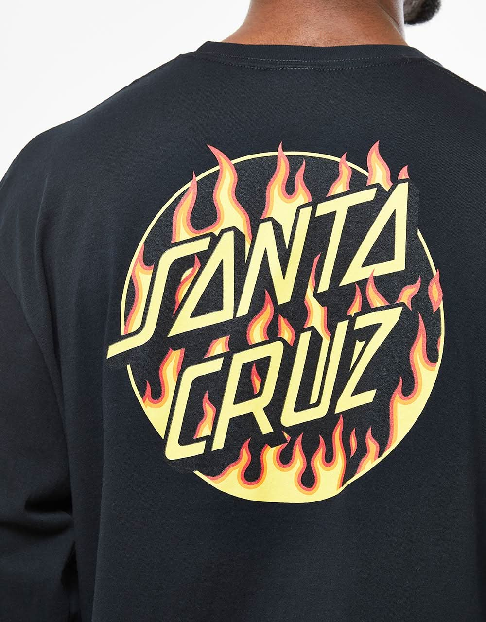 Santa Cruz x Thrasher Flame Dot L/S T-Shirt – Schwarz