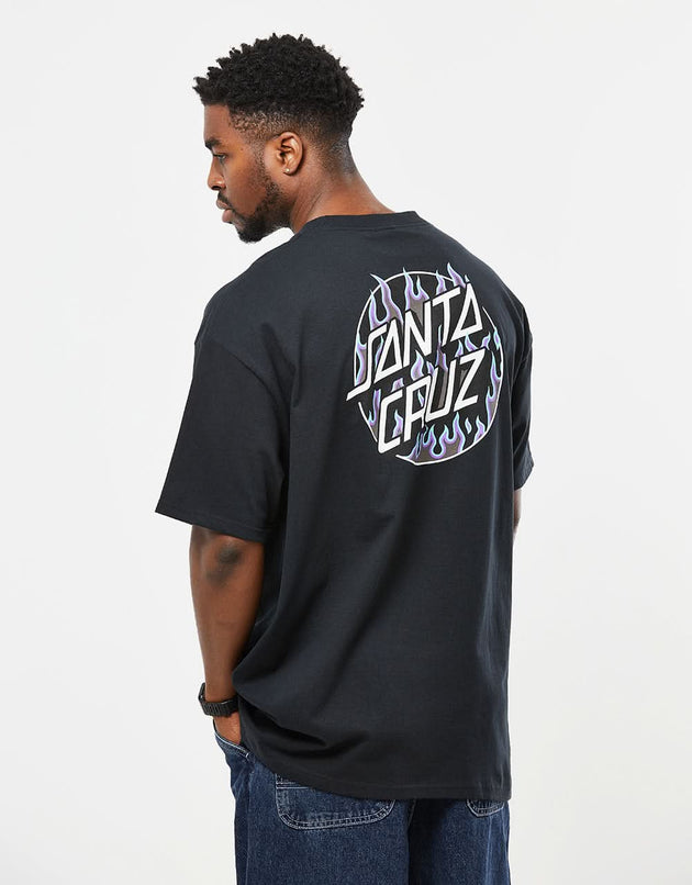 T-shirt Santa Cruz x Thrasher Flame Dot - Nera